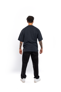 INITIAL WASHED BLACK T-SHIRT